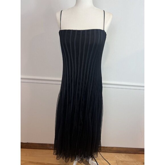 Goth Black Sheer Midi Dress Witchcore Whimsigoth Size 14 Women’s Steampunk - Picture 1 of 9